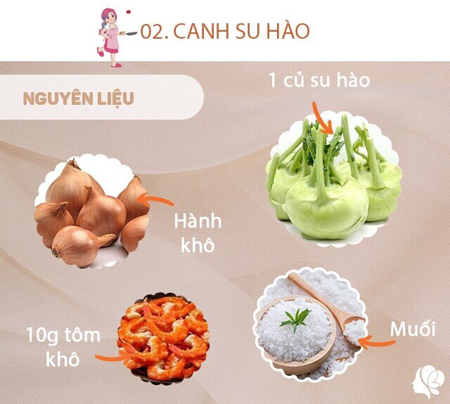Chuẩn bị: 1 củ su hào, hành khô, 10g tôm khô, muối, hành lá.
