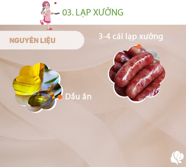 Chuẩn bị: Lạp xưởng, dầu ăn.