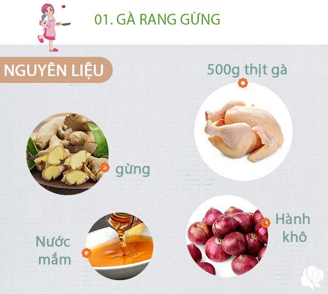 Chuẩn bị: 500g thịt gà, gừng, hành khô, nước mắm, bột canh vừa đủ, dầu ăn.