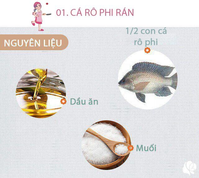 Chuẩn bị: 1/2 con cá rô phi khoảng 700g, dầu ăn, nhúm muối.