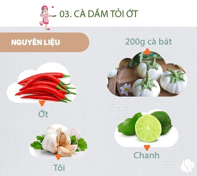 Chuẩn bị: 200g cà bát, tỏi, ớt, chanh, muối, đường.