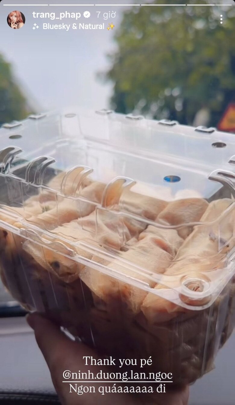 Huyền Baby và Trang Pháp nhanh tanh đăng story cảm ơn Ninh Dương Lan Ngọc.