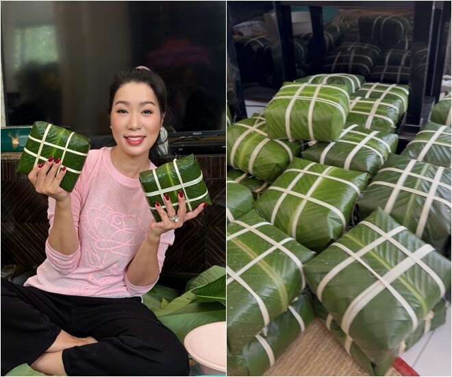 Sao Việt gói bánh chưng: NSND Trịnh Kim Chi nhảy múa bên nồi bánh, Minh Hằng amp;#34;gây bãoamp;#34; khi tự khen - 4