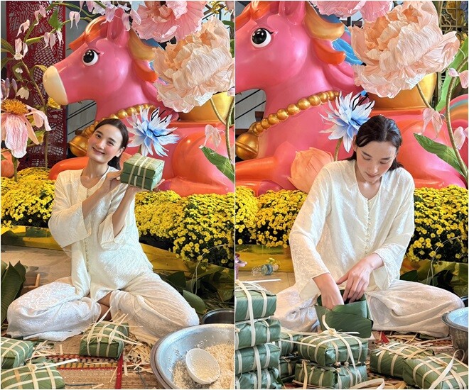 Sao Việt gói bánh chưng: NSND Trịnh Kim Chi nhảy múa bên nồi bánh, Minh Hằng amp;#34;gây bãoamp;#34; khi tự khen - 10