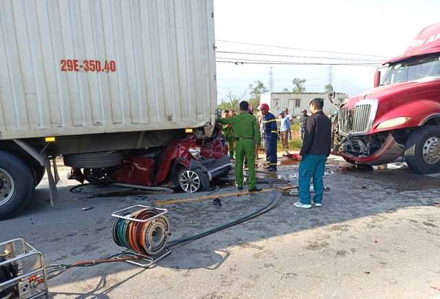 Hiện trường vụ tai nạn.