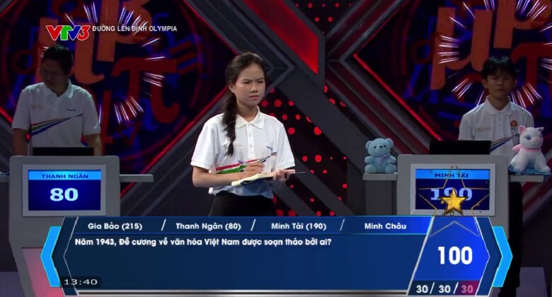 Minh Châu là người Về đích thứ 3, rất tiếc không có đáp án đúng.