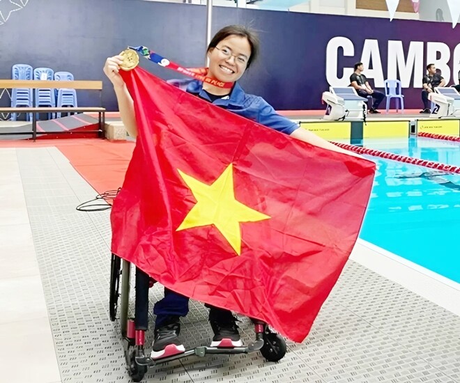 Vi Thị Hằng được mệnh danh “kinh ngư vàng” thể thao người khuyết tật Việt Nam