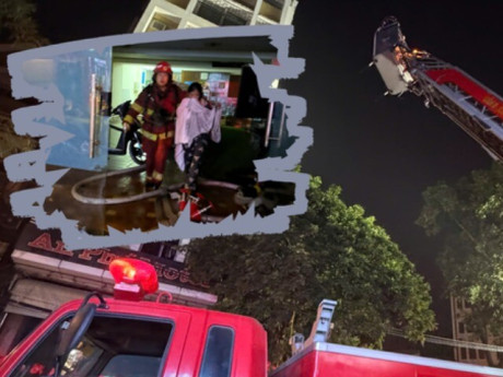 Cháy nhà nghỉ ở Hà Đông lúc rạng sáng, 7 người được cứu an toàn