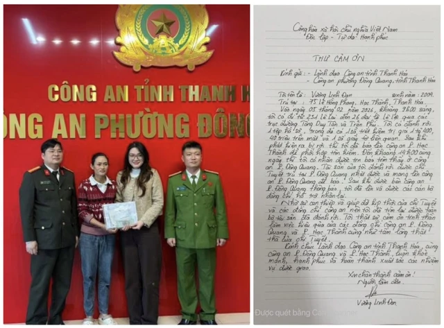 Công an phường Đông Quang đã tổ chức trao trả đầy đủ số tài sản cho người bị đánh rơi.