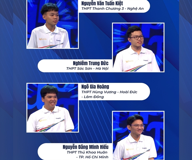 4 nam sinh của cuộc thi tuần 1 tháng 1 quý 2 Đường lên đỉnh Olympia 2026