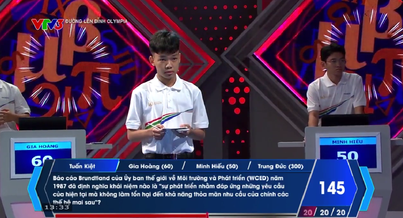 Tuấn Kiệt đã Về đích với 2 câu trả lời đúng, nâng tổng số điểm lên 185. Minh Hiếu đưa ra 1 đáp án sai và bị trừ điểm.