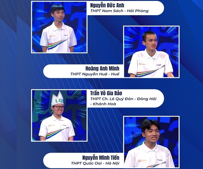 4 nam sinh của cuộc thi quý 1 Đường lên đỉnh Olympia 2026