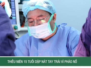 Thiếu niên 15 tuổi dập nát tay trái vì pháo nổ