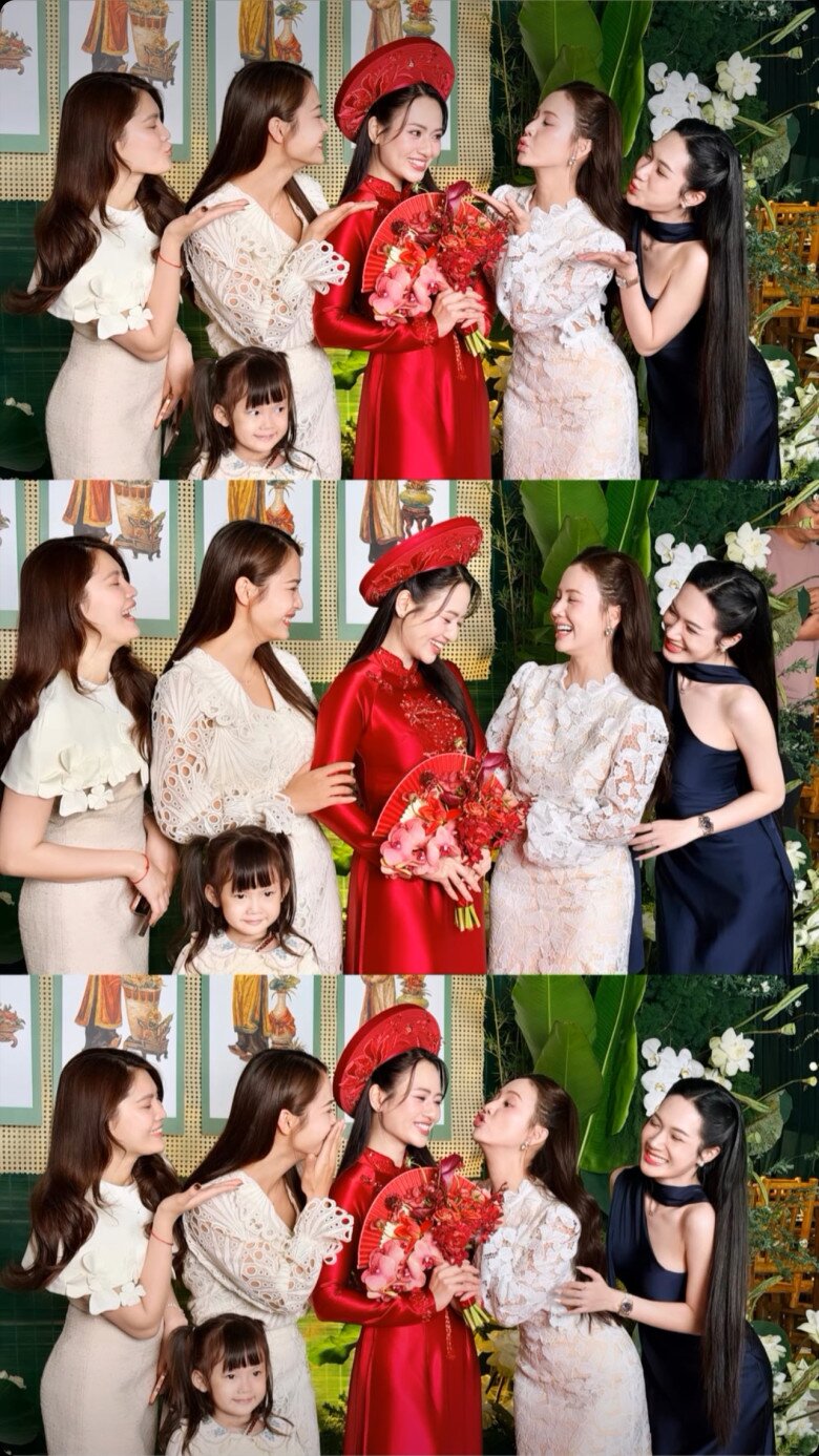 Thanh Huế, Minh thu chụp ảnh cùng cô dâu.