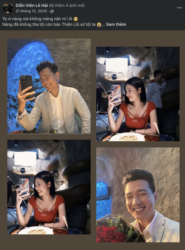 Lê Hải đăng ảnh đôi với Quỳnh Châu.