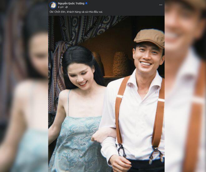 Trong ảnh, cả 2 cười rạng rỡ, khoác tay tình tứ.