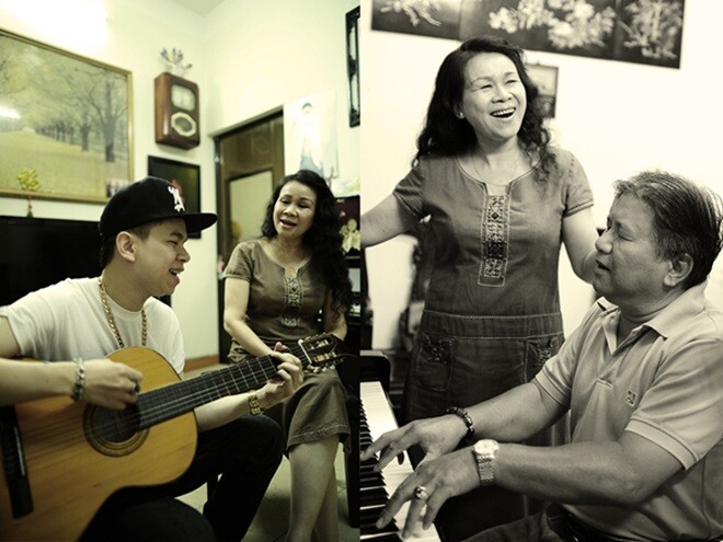 Bên cạnh mẹ, bố của Hoàng Tôn là một ca sĩ kiêm nhạc công guitar.