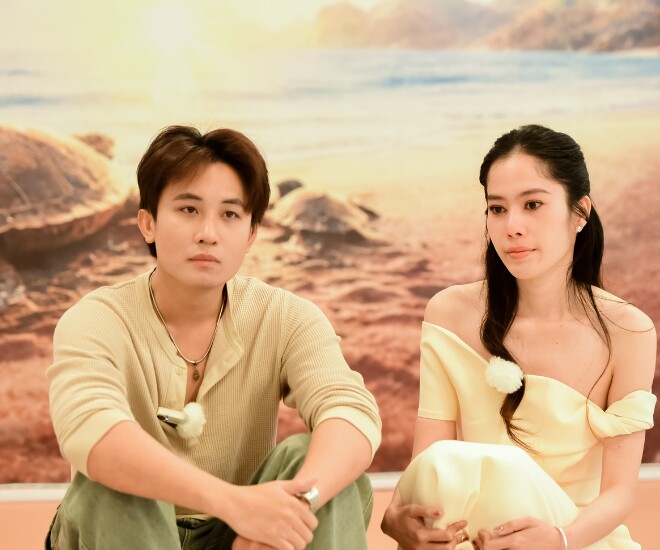 Nam Em và bạn diễn tại buổi thử vai phim Đường Về.