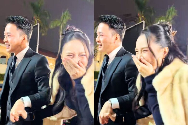 Khoảnh khắc Hồng Đăng nắm tay Hồng Diễm, kéo người tình màn ảnh tới điểm rút dây hoa cưới từ cô dâu.