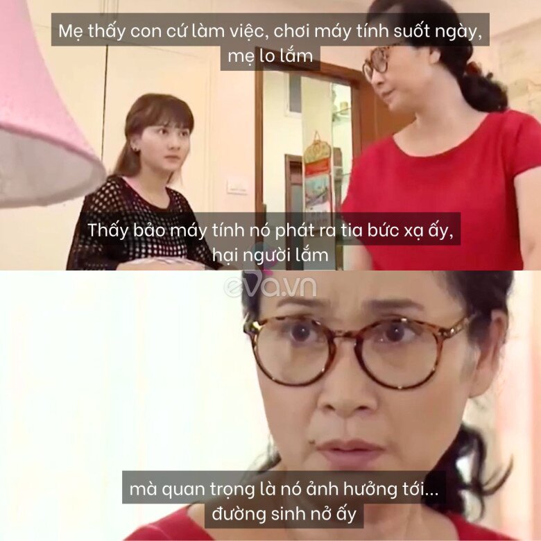 Bà Phương không muốn con dâu dùng máy tính nhiều vì sợ ảnh hưởng đường sinh nở.