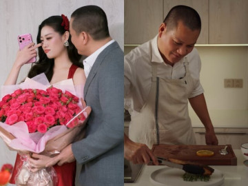 Giải trí - Khánh Vân rơi nước mắt khi đón sinh nhật với chồng hơn 17 tuổi, nhiếp ảnh gia khoe tài nấu ăn dỗ ngọt vợ