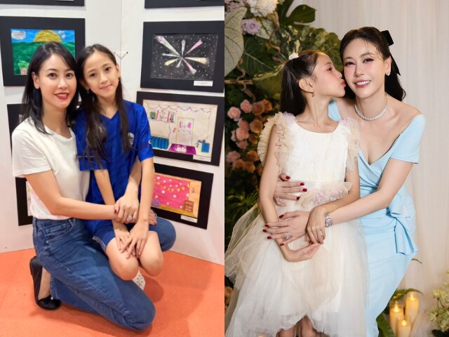 Hoa hậu Hà Kiều Anh tự hào khoe tranh con gái vẽ được triển lãm, ái nữ thuyết trình tiếng Anh cực trôi chảy