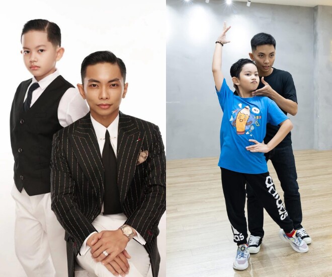 Con trai Khánh Thi - Phan Hiển mang theo sách vở để học khi đi thi đấu dancesport quốc tế.