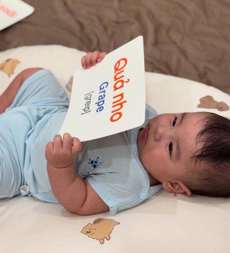 Từ khi còn bé xíu, bé Panda đã được mẹ cho tiếp xúc với những kiến thức.