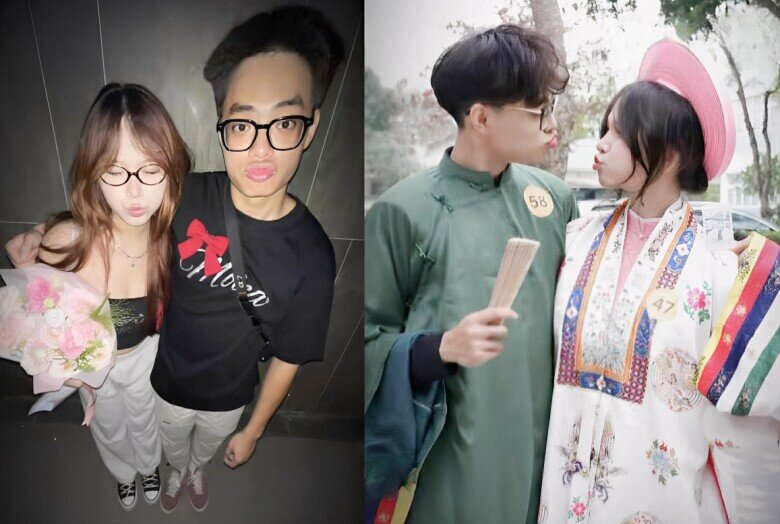 Người yêu của Khánh Minh là bạn cùng trường cấp 3, cả 2 thoải mái công khai tình cảm.