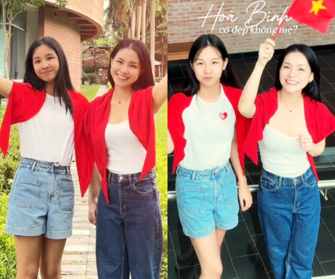 Con gái Thùy Lâm có thể mặc vừa quần áo của mẹ, cao thêm 10cm trong vòng 1 năm.