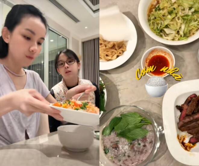 Hoa hậu Thùy Lâm chia sẻ bữa cơm nhà, không cần “cao lương mỹ vị” mà chỉ dành thời gian ngồi ăn cùng nhau là đủ.