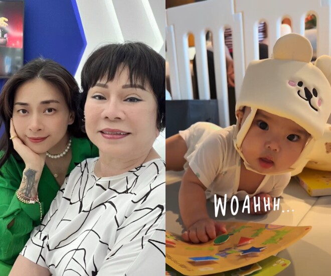 Ngô Thanh Vân cho biết mẹ ruột mê đắm ngắm nhìn cháu gái.