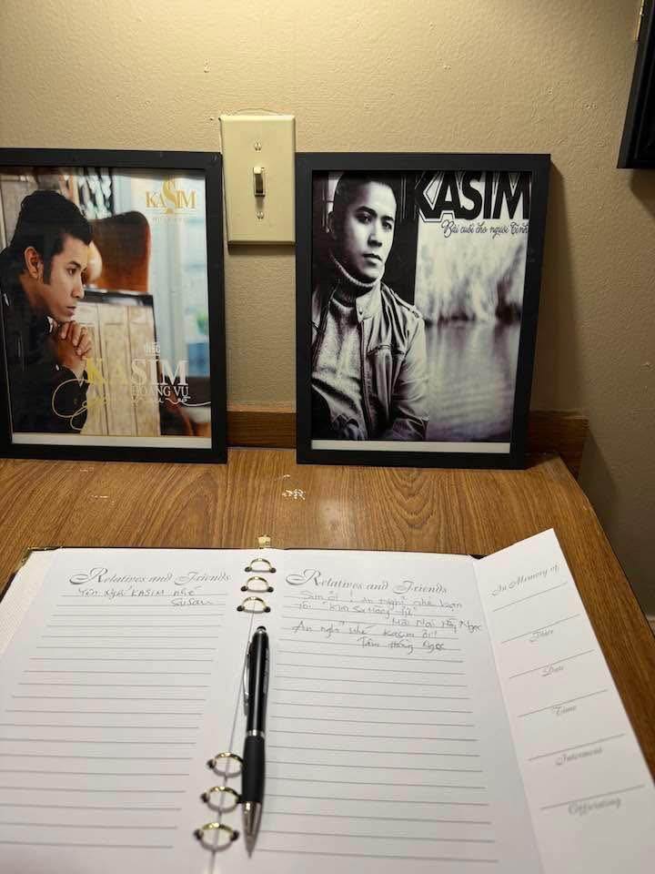 Các nghệ sĩ nhắn nhủ lời cuối cùng đến Kasim Hoàng Vũ trong sổ tang.