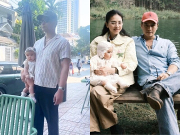 Chồng Ngô Thanh Vân bị trêu vì "bế con độc lạ"