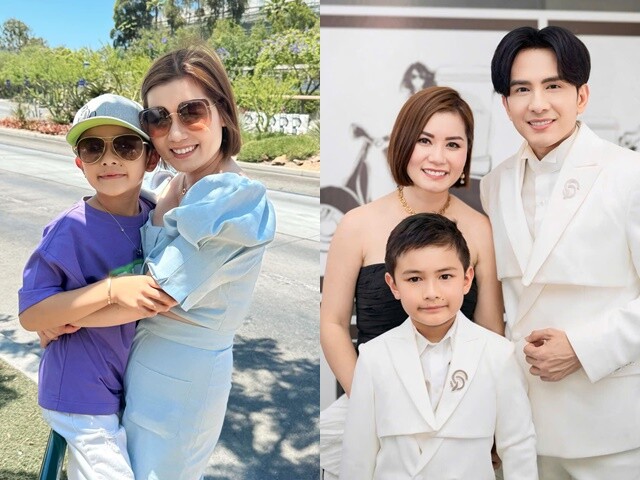 Con trai 9 tuổi nhà Đan Trường vất vả bê thùng rác cao gần bằng người, sống với mẹ ruột ở Mỹ được rèn đủ việc nhà