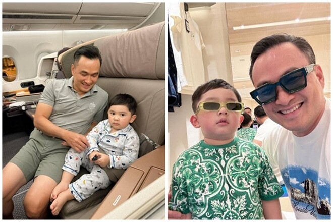 Nhóc tì có cuộc sống sang chảnh, đi du lịch nhiều nơi.