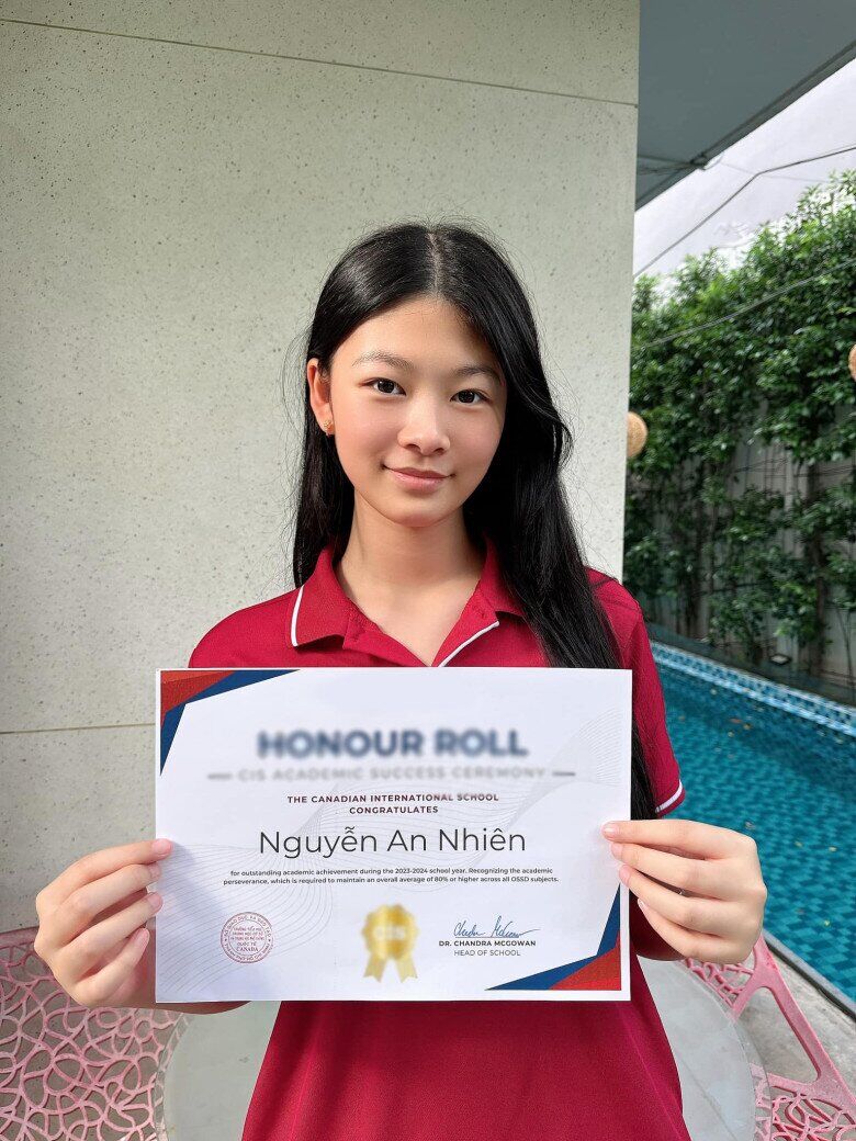 An Nhiên có thành tích học tập xuất sắc.