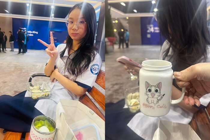 Thu Phượng hạnh phúc khi được ở bên con gái, cùng ăn cơm mỗi ngày.