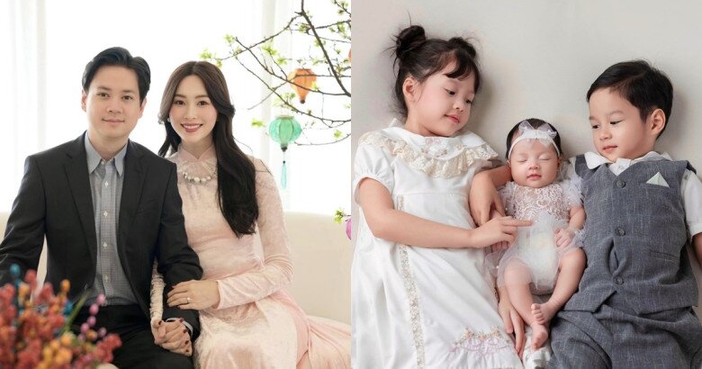 Vợ chồng Đặng Thu Thảo có 3 con vô cùng đáng yêu.