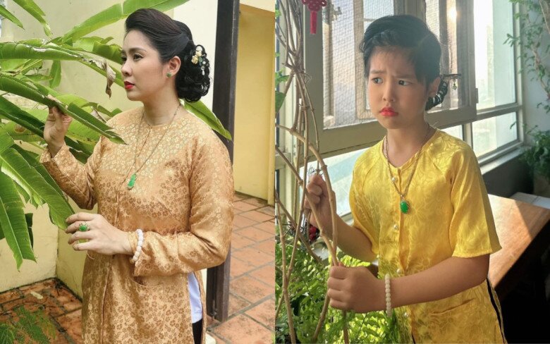 Bông hóa trang thành nhân vật do mẹ đóng.