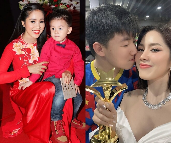 Hình ảnh ngày ấy - bây giờ sau 10 năm của Lê Phương và con trai Cà Pháo.