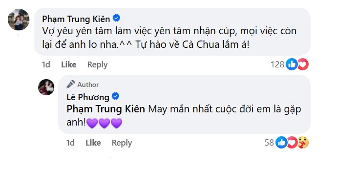 Lê Phương cảm thấy gặp được ông xã Trung Kiên là may mắn trong cuộc đời.