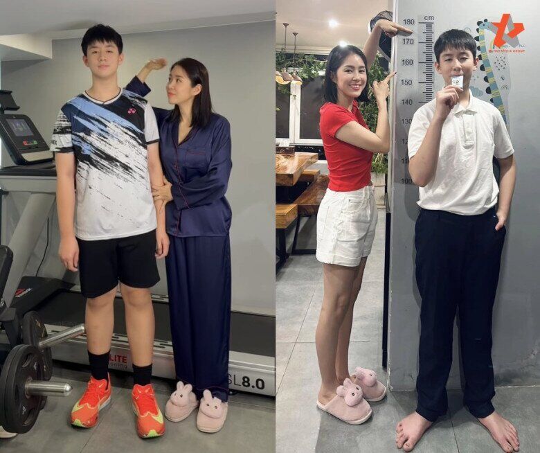 Lê Phương luôn chú trọng việc tăng chất dinh dưỡng cho con trai.