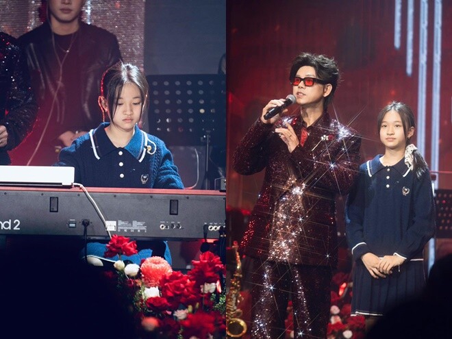 Noel tham gia buổi diễn trong đêm nhạc của bố.