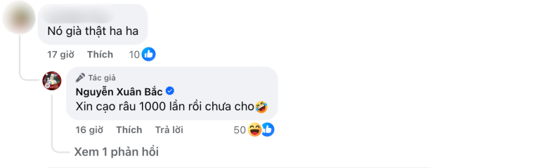 Xuân Bắc từng thuyết phục con trai cạo râu nhưng không thành công.