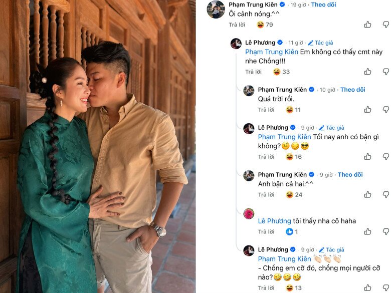 Nữ diễn viên ngay lập tức “nịnh chồng” khi Trung Kiên xem được “cảnh nóng” của vợ.