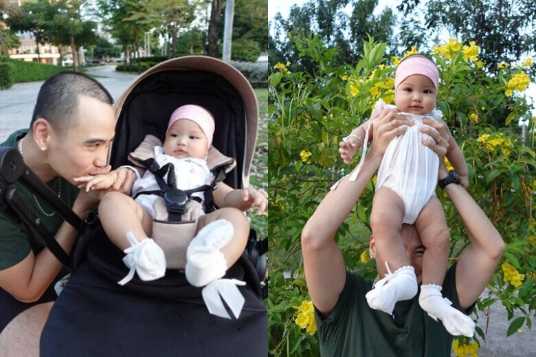 Tuấn Khôi thường chạy tập thể dục cùng con gái.