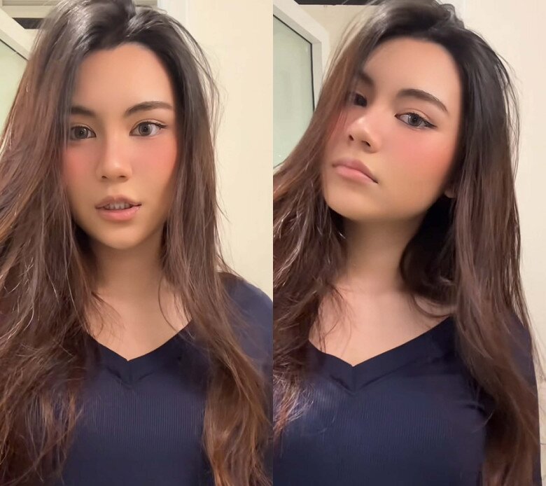 Hạt Dẻ gây chú ý với tông makeup đơn giản nhưng làm nổi bật đường nét gương mặt. 