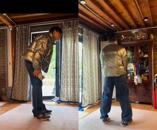 Con trai cả nhà Xuân Bắc gây bất ngờ với vóc dáng cao lớn gần “chạm” trần nhà.