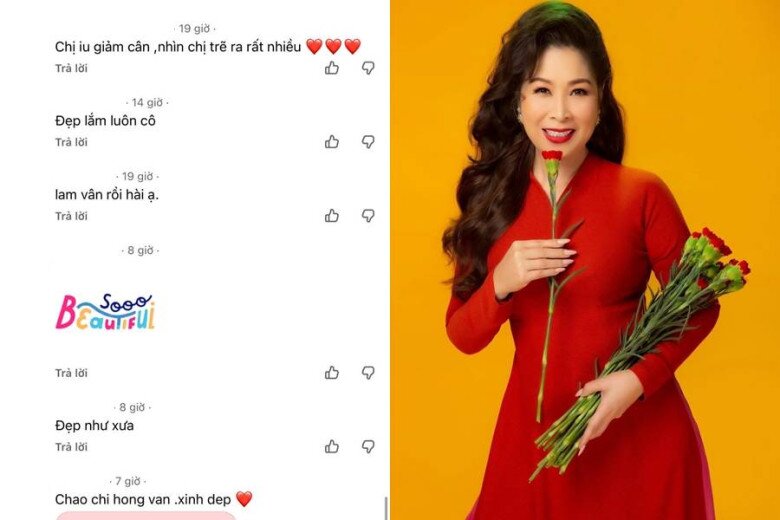 Nhiều khán giả nhận xét Hồng Vân trẻ ra, lấy lại sắc vóc xinh đẹp như thời trẻ sau giảm cân.